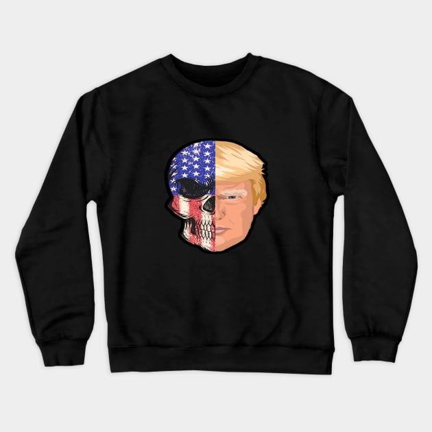 TRUMP skull Crewneck Sweatshirt by DZCHIBA